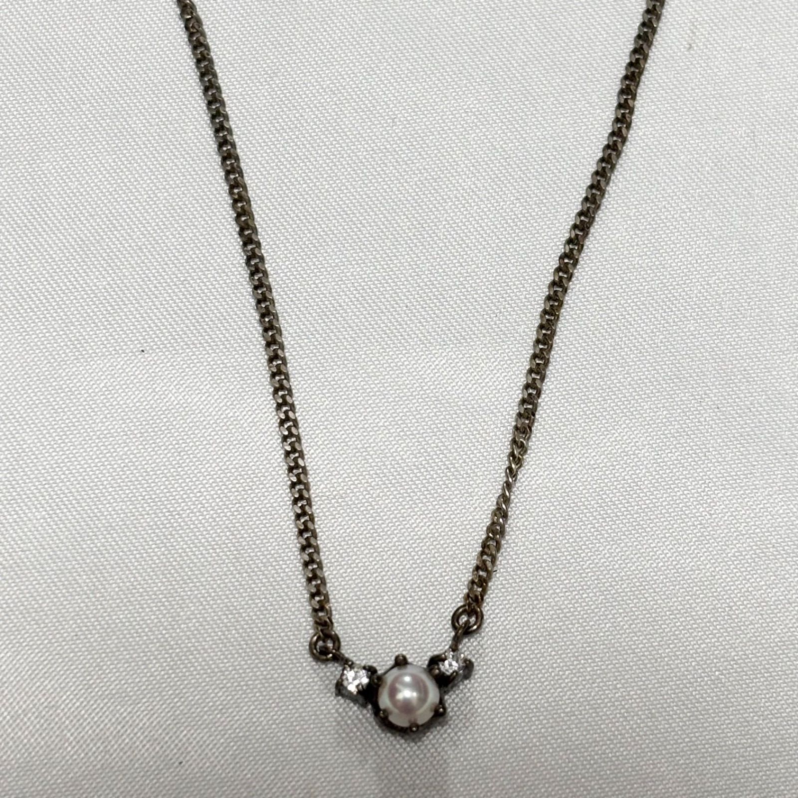 【送料無料】4℃/ヨンドシー/ネックレス/パール/ストーン/シルバー/ペンダント/アクセサリー/中古品 【送料無料】4℃/ヨンドシー/ネックレス/パール/ストーン/シルバー/ペンダント/アクセサリー/中古品