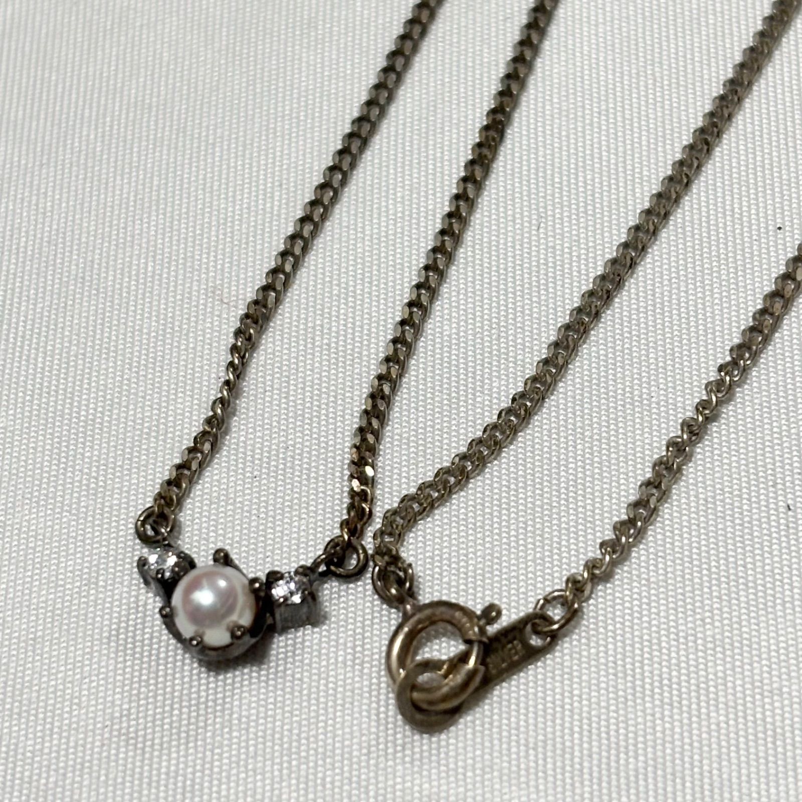【送料無料】4℃/ヨンドシー/ネックレス/パール/ストーン/シルバー/ペンダント/アクセサリー/中古品 【送料無料】4℃/ヨンドシー/ネックレス/パール/ストーン/シルバー/ペンダント/アクセサリー/中古品