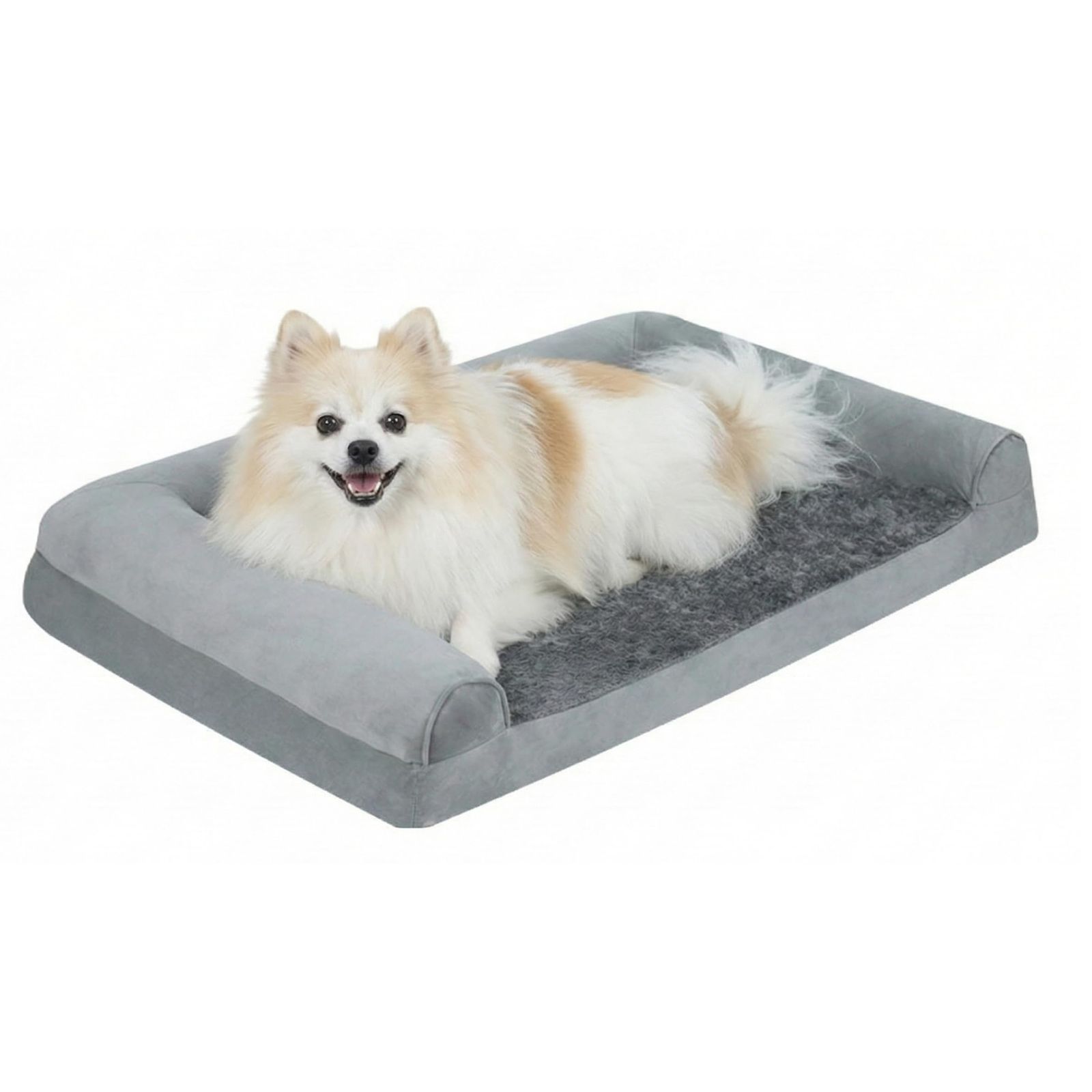 【万博出展ブランド】犬用ベッド [カバー取り外しOKで清潔]ペットベッド 滑り止め付き あご乗せ枕でリラックス 小型犬 中型犬 大型犬 犬 猫 ベッド ペットマット (アッシュグレー, L)as e0af4572
