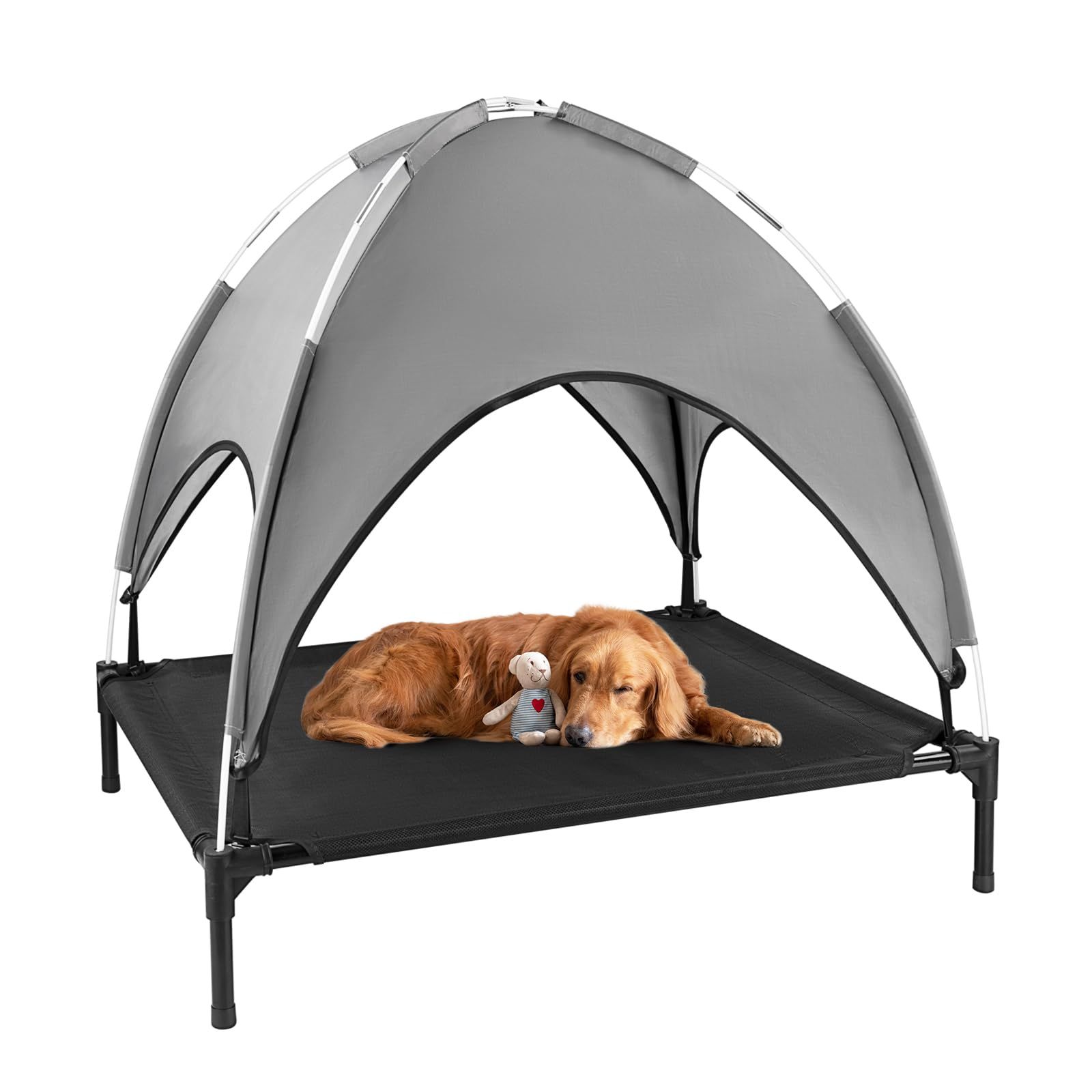 ドッグベッド 脚付き 犬 コット 猫犬兼用 ペットテント オーニング付き ペットコット メッシュ 通気性 熱中症対策 ペットベッド 犬用 キャンプ テント アウトドア 犬ベッド 大型犬 中型犬 小型犬 耐荷重50KG 屋外 屋内 ペットハウス 085b97c8