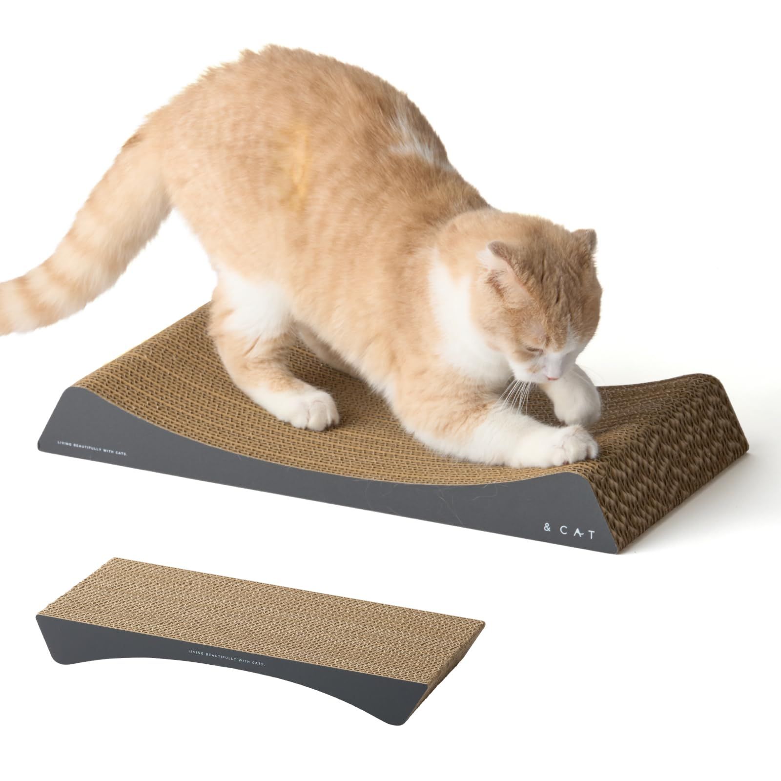 【研ぎカスがほぼ出ない、約1年長持ち】&CAT 猫 爪とぎ ダンボール 日本製 両面使用 高耐久 強化段ボール ペットベッド インテリア TOG Next （ブラック）as a7adb7f9