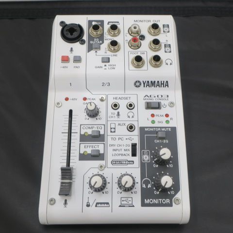 【箱無し/本体のみ】 YAMAHA AG03 箱無し/本体のみ】 YAMAHA AG03 ヤマハ オーディオミキサー 平塚店1-D