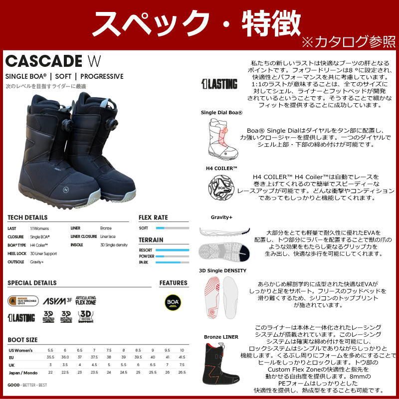 23-24 NIDECKER CASCADE W カラー:BLACK 25cm ナイデッカー カスケード