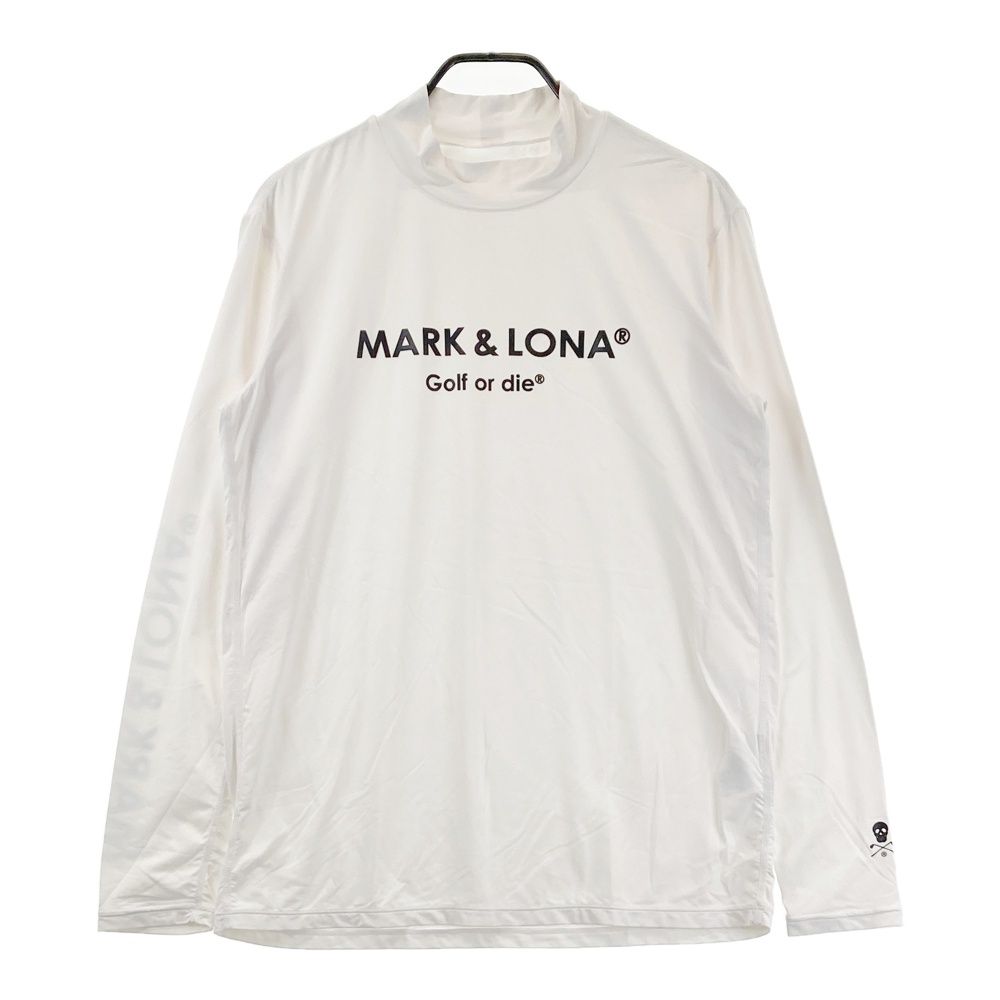 サイズ：50 MARK&LONA マークアンドロナ MLM-3A-AU01 長袖モックネックTシャツ ホワイト系 [240101696794] ゴルフウェア メンズ ストスト