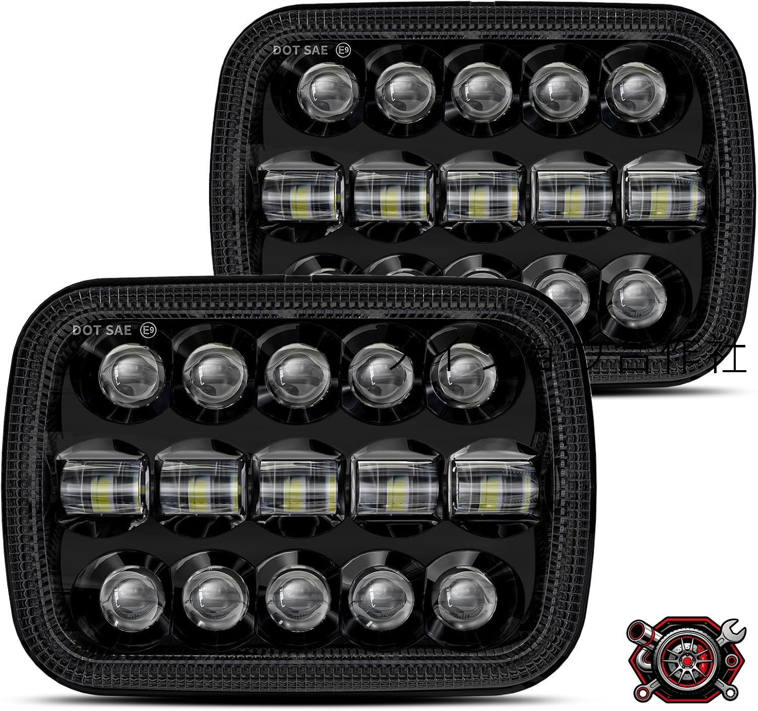 売れ筋110W 5x7 LED ヘッドライト H6054 Hi/Low切替 7x6インチ ジープ ラングラー YJ/チェロキー XJ対応 トヨタ/日産/フォードなど 汎用 2個セット（ブラック）cp525