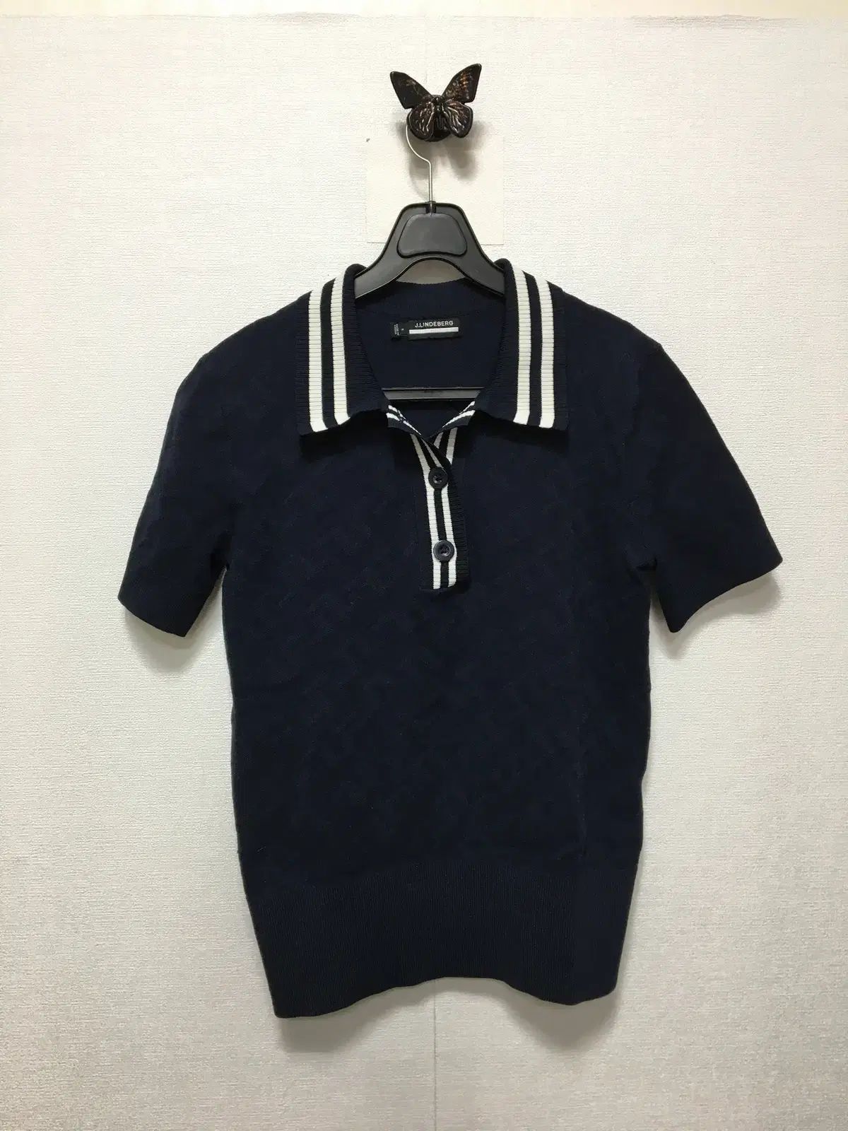 J.LINDEBERG(J.リンドバーグ) ゴルフTシャツ レディース カラーネック 半袖 ニットTシャツ