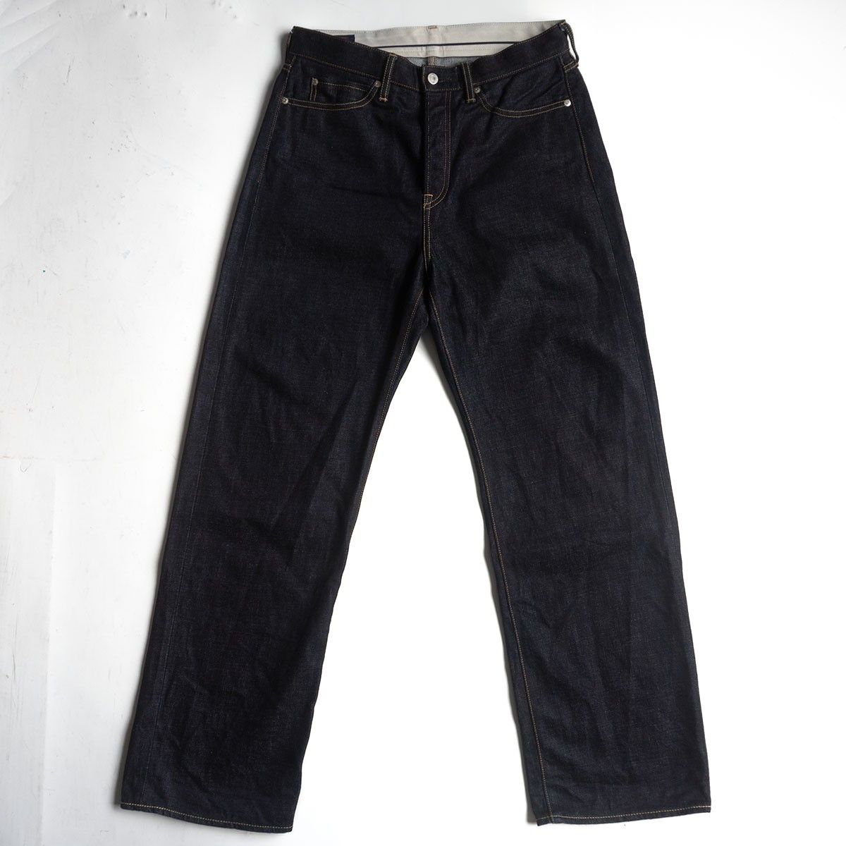 美品/濃紺】桃太郎ジーンズ【#400 STANDARD WIDE 14.7oz】W32 デニム 