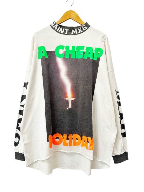 セントマイケル SAINTMICHAEL 24SS A CHEAP HLDY LS TEE ロゴ モックネック ロングスリーブ 長袖Tシャツ ロンT SM-YS8-0000-017 OS 白ホワイト ブランド古着ベクトル 中古☆AA★260525