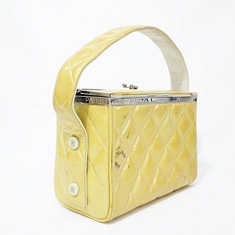 シャネル CHANEL ハンドバッグ バニティバッグ キルティング エナメル
