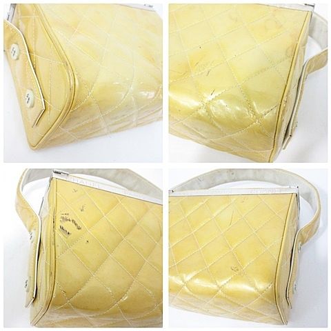 シャネル CHANEL ハンドバッグ バニティバッグ キルティング エナメル