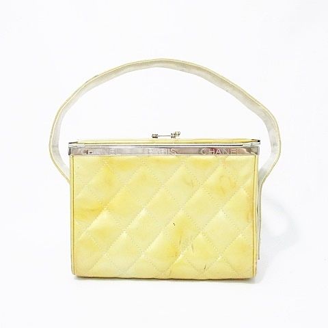 シャネル CHANEL ハンドバッグ バニティバッグ キルティング エナメル