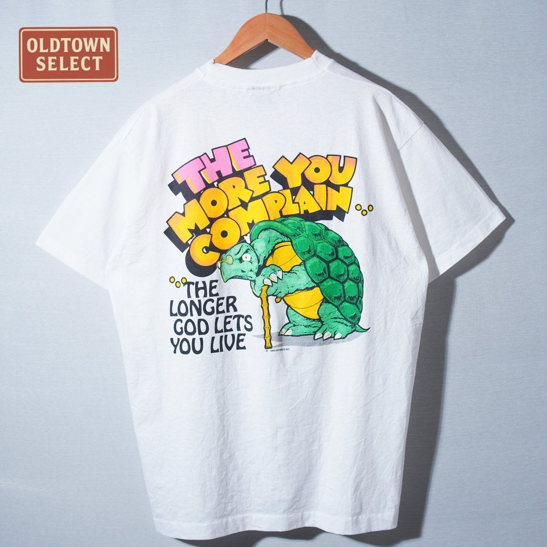 80s USA製 ヴィンテージ Tシャツ XL 1989年製 アニマル 亀 ホワイト