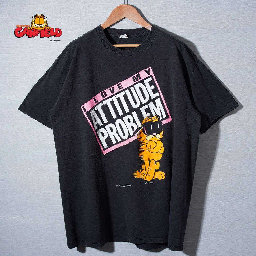 70s USA製 ガーフィールド Garfield Tシャツ XL ブラック 1978年製 