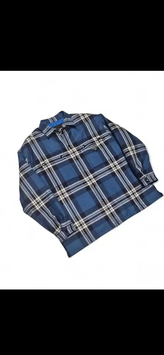 プラダ ブルー CHECK シャツ ジャケット