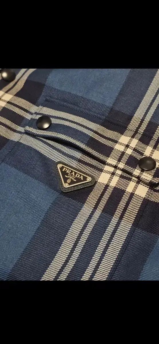 プラダ ブルー CHECK シャツ ジャケット