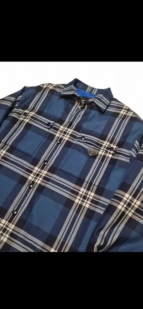 プラダ ブルー CHECK シャツ ジャケット