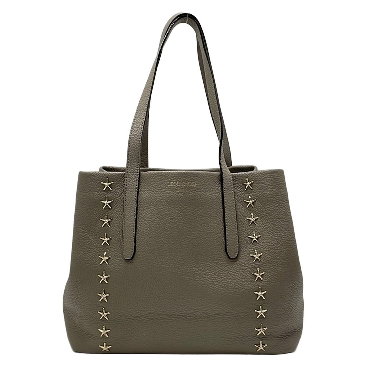 JIMMY CHOO(ジミーチュウ) トートバッグ ソフィアM グレーベージュ スタッズ/スター(星)/ホログラムシールあり レザー