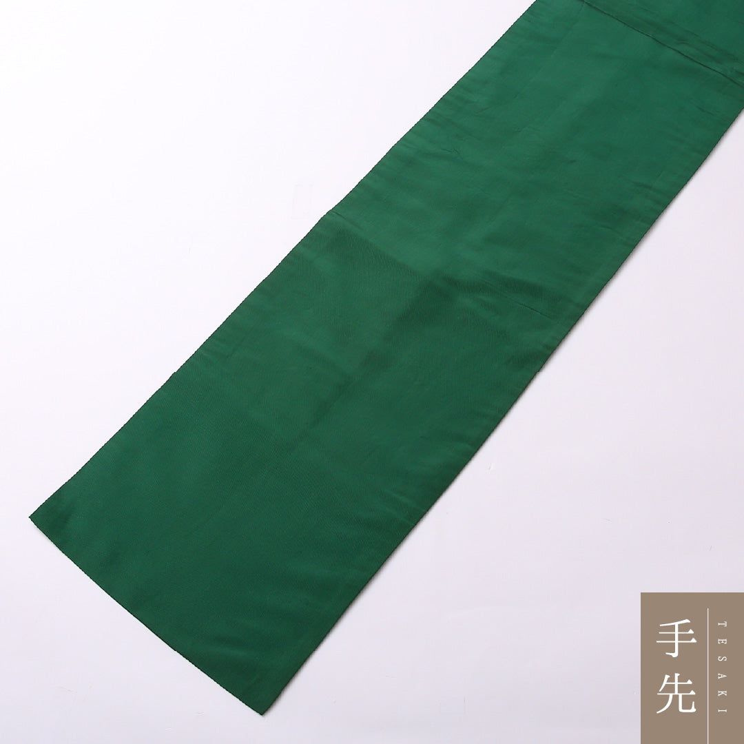 特価！アンティーク 袋帯 帯丈372cm 正絹 六通 リバーシブル 鷺 杜若 緑系 1243-01515