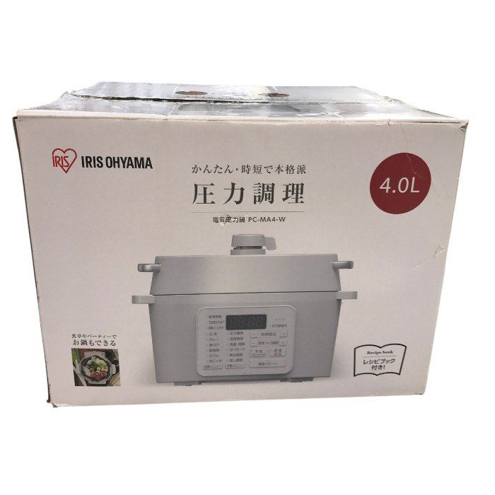 アイリスオーヤマ 電気圧力鍋 4.0L ホワイト PC-MA4-W 中古 Y1 - メルカリ