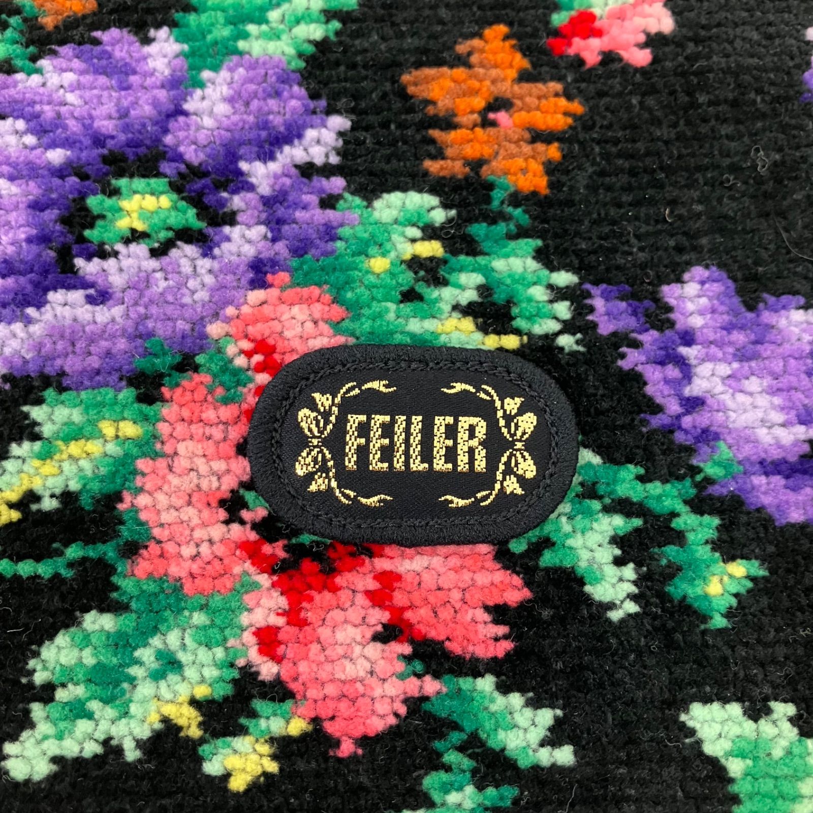 【FEILER】フェイラー シュニール織 フリルクッション 花柄 2200 FEILER フェイラー 巾着 ポーチ シュニール織り 花柄 フラワー
