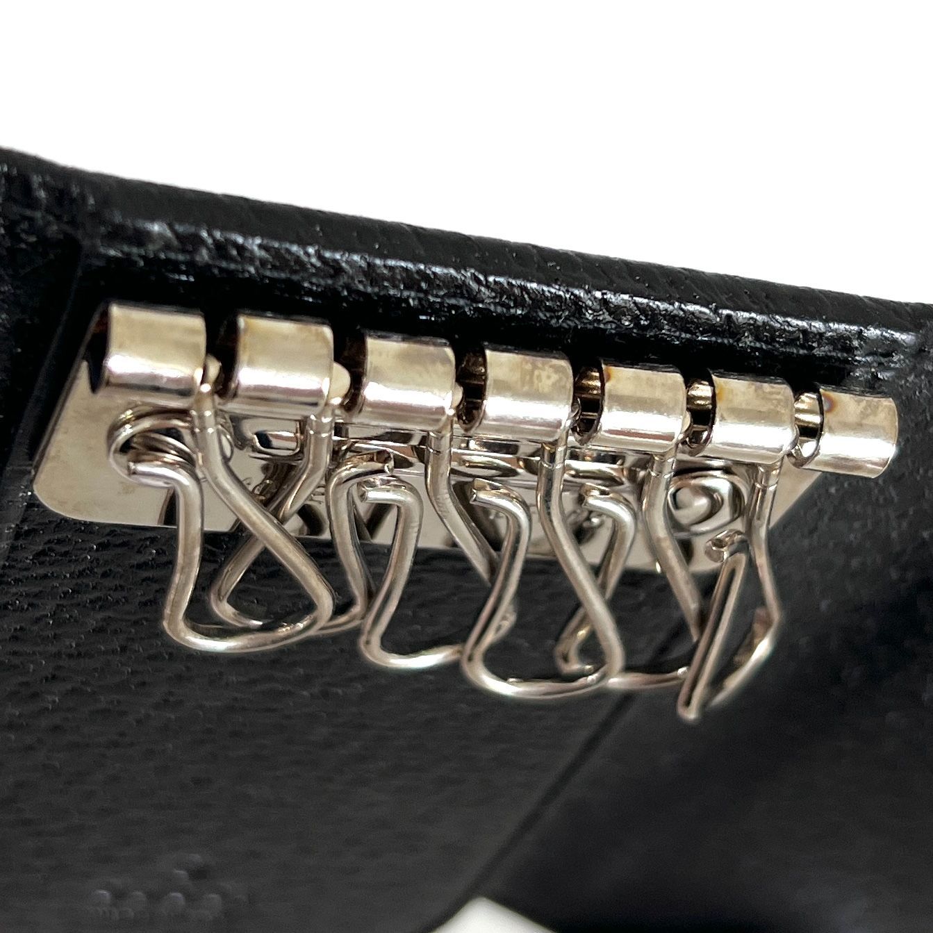 SD7586 新品未使用！ GUCCI グッチ ロゴ 6連キーケース レザー ブラック 033.0959