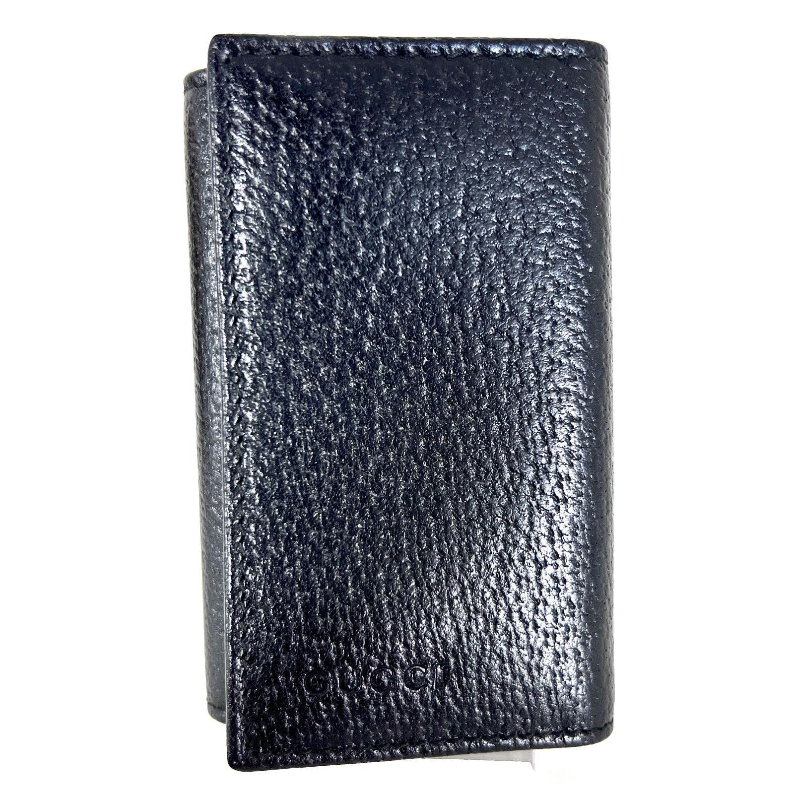 SD7586 新品未使用！ GUCCI グッチ ロゴ 6連キーケース レザー ブラック 033.0959