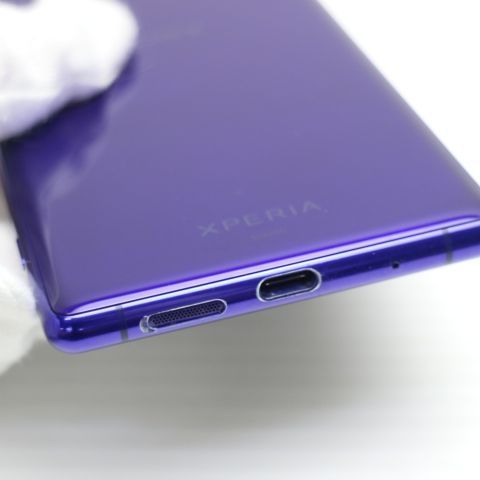美品 SOV40 Xperia 1 パープル スマホ 本体 白ロム 土日祝発送OK 04000