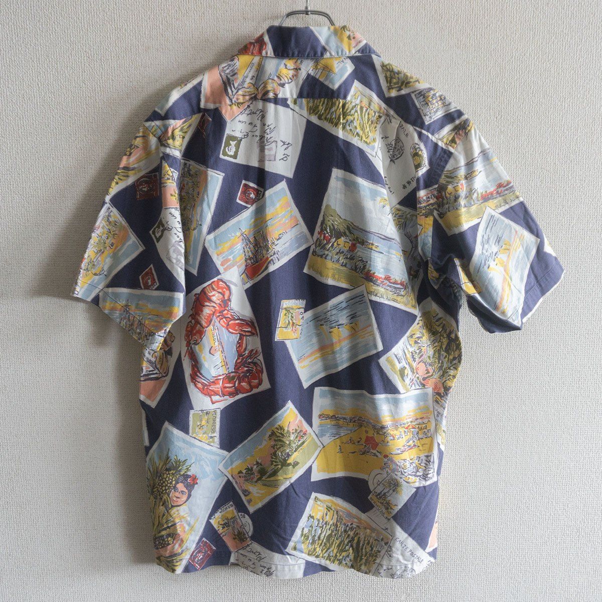 美品POLO RALPH LAURENコットン オープンカラー シャツＭ 総柄