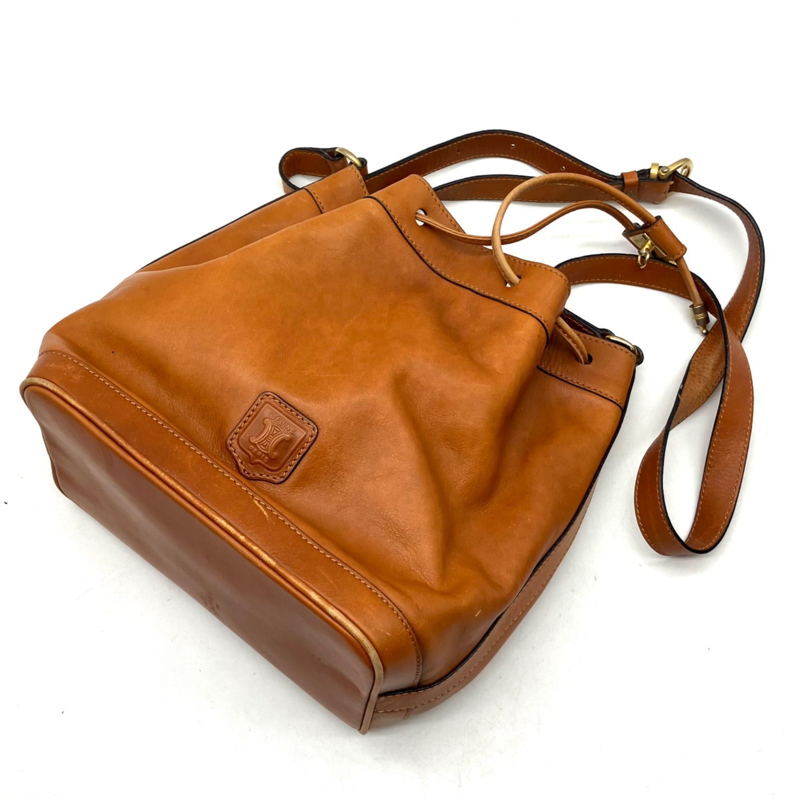 FA417【お買い得】CELINE ショルダーバッグ レザー ブラウン系 - メルカリ