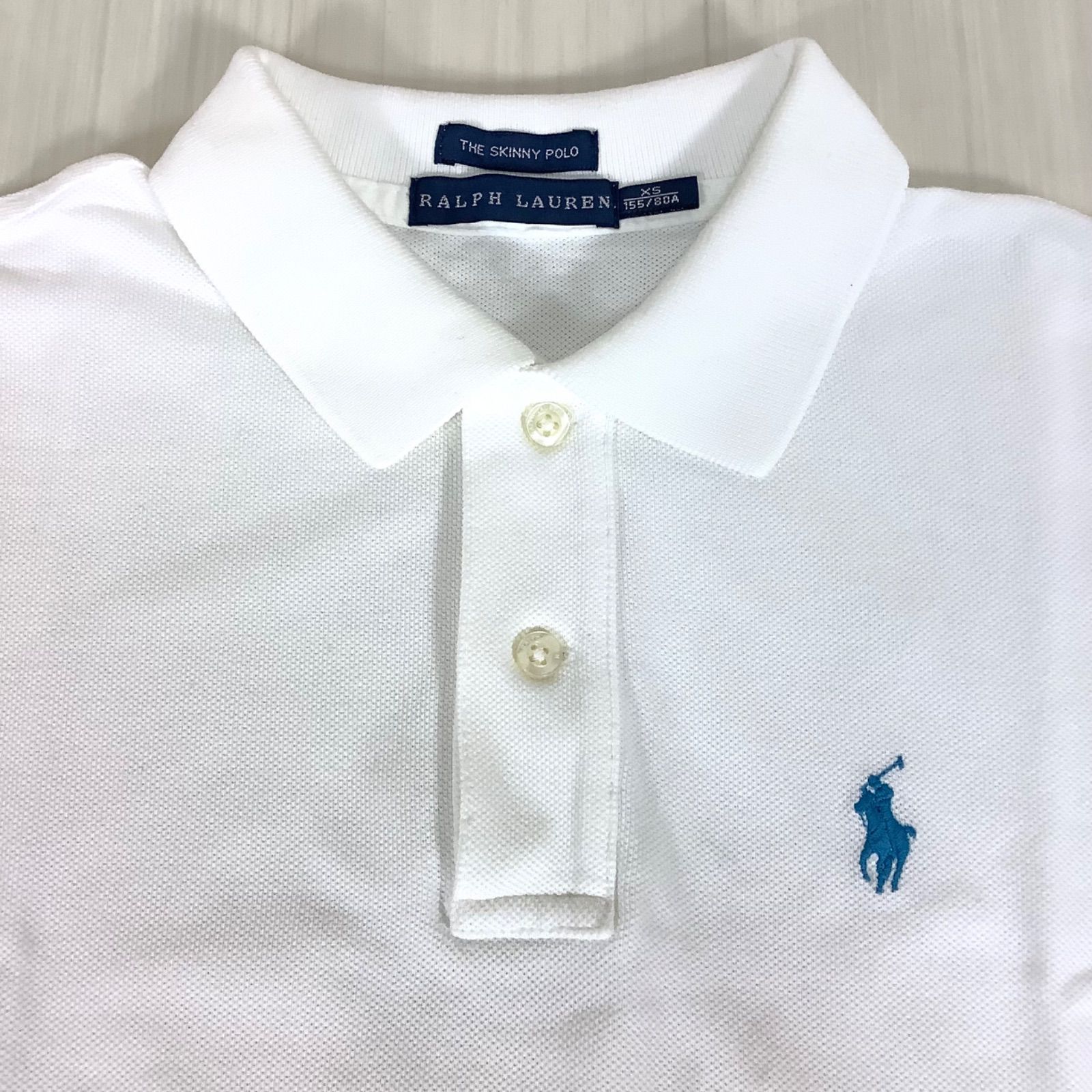 RALPH LAUREN ラルフローレン 刺繍ポニー 半袖ポロシャツ XS ホワイト