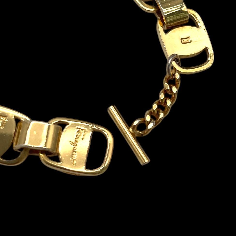 Salvatore Ferragamo ヴァラチェーン レザーブレスレット Salvatore Ferragamo サルヴァトーレフェラガモ ブレスレット ヴァラ