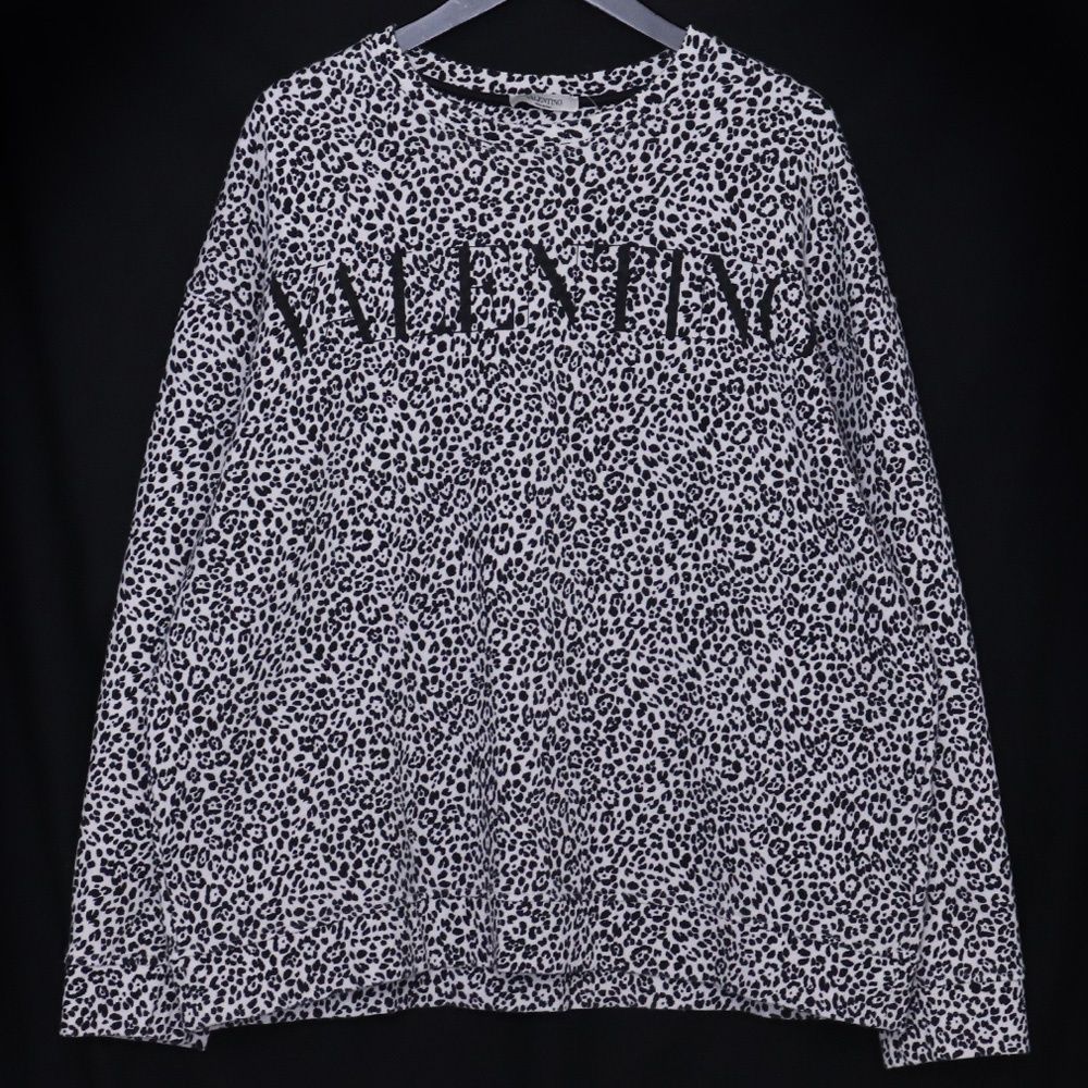 VALENTINO レオパード スウェットシャツ Lサイズ ホワイト ブラック
