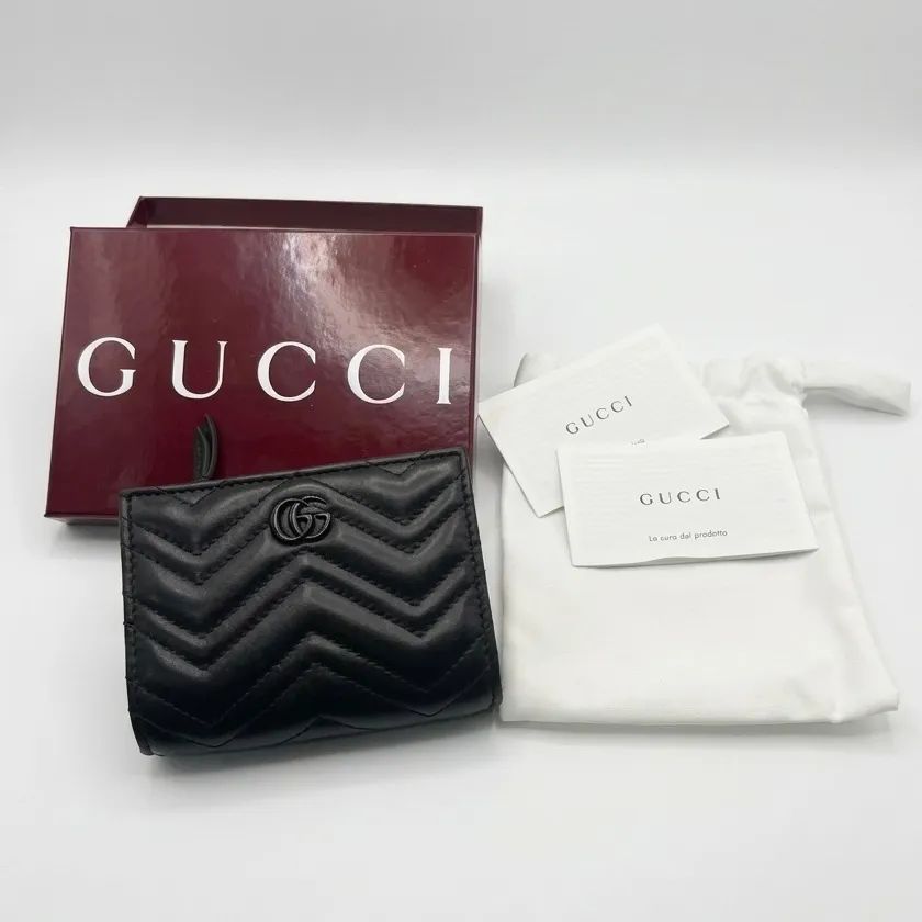 【極美品・未使用】GUCCI(グッチ) レザー ダブルG コンパクトウォレット キルティングレザー 773427 【極美品・未使用】GUCCI(グッチ) レザー ダブルG コンパクトウォレット キルティングレザー 773427