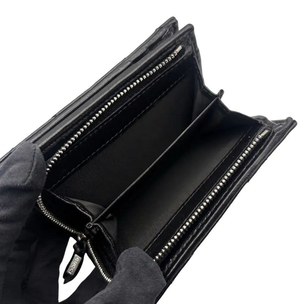 【極美品・未使用】GUCCI(グッチ) レザー ダブルG コンパクトウォレット キルティングレザー 773427 【極美品・未使用】GUCCI(グッチ) レザー ダブルG コンパクトウォレット キルティングレザー 773427