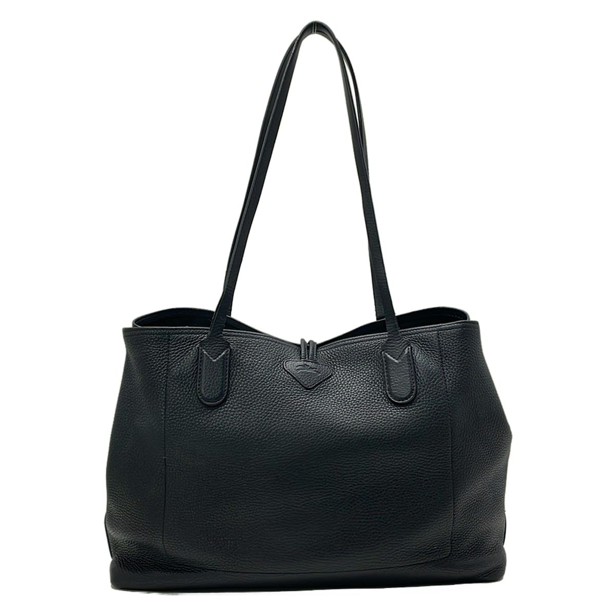 LONGCHAMP(ロンシャン) トートバッグ ロゾ 黒 レザー - メルカリ