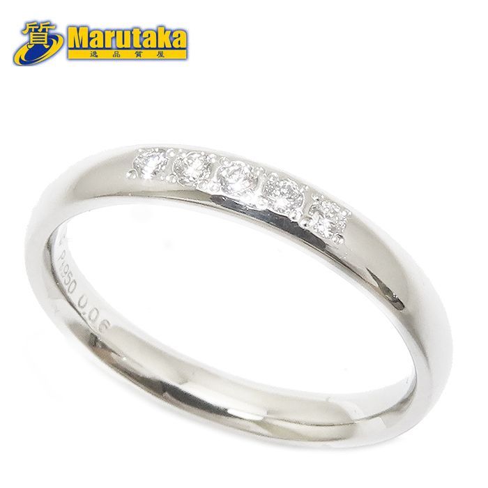 ダイヤモンド リング Pt950 8号 0.06ct 3.55g プラチナ 指輪 逸品質屋 丸高 尼崎市 レディース Diamond Ring Marutaka USED jewelry 兵庫県 送料無料 中古 買取 プレゼント ファッション お洒落 宝石