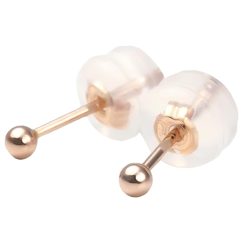 PLUSTER ピアス K10 つけっぱなし 両耳 2mm(金属アレルギー対応 本物) 丸玉 10金 ピンクゴールド (ギフト ボックス セット)/レディース メンズ ジュエリー アクセサリー 誕生日 プレゼント