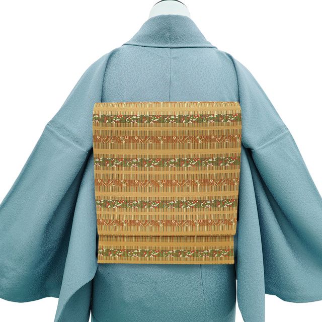 新古品】 袋帯 西陣 菱屋善兵衛 木野織物 創業文化元年 正絹 薄茶