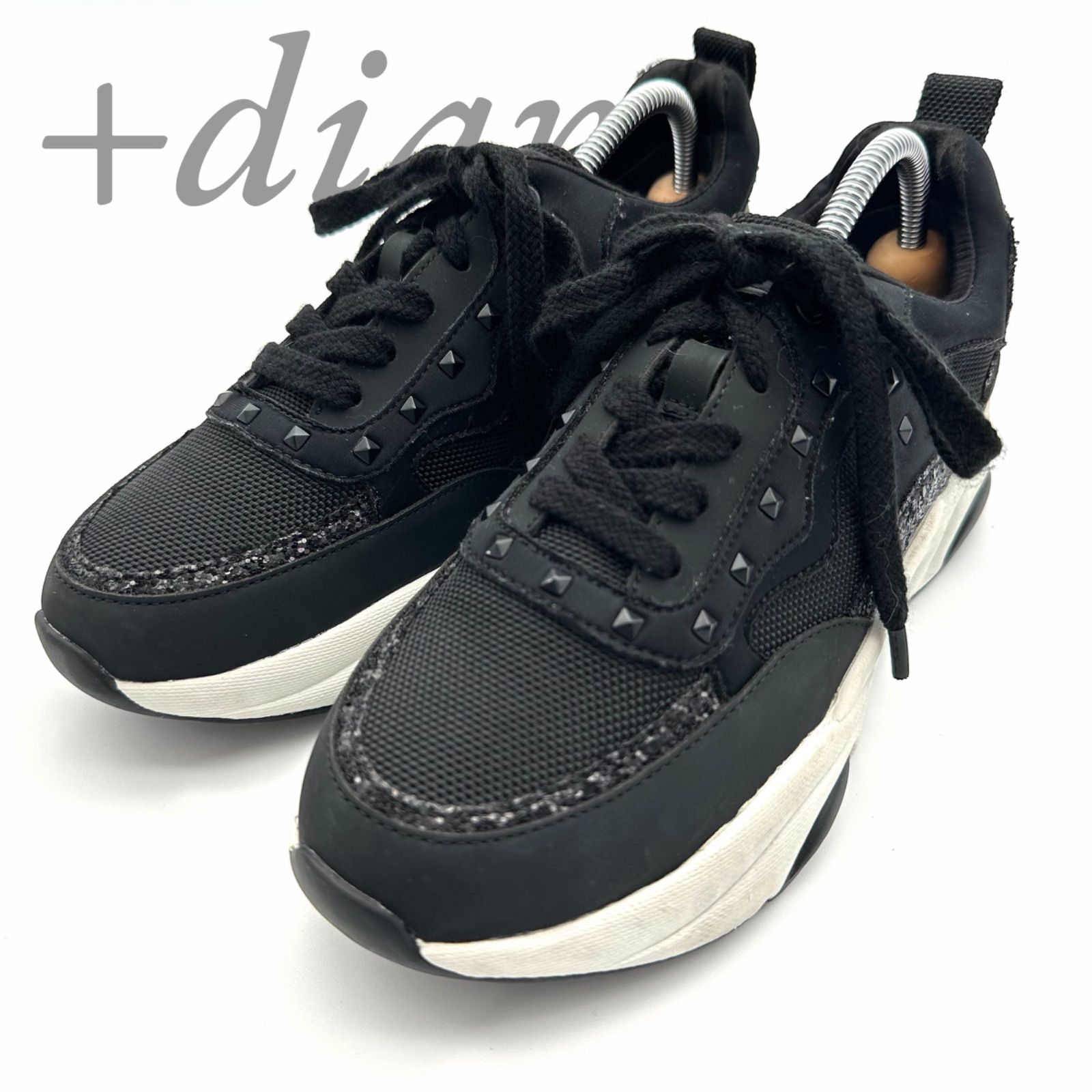 B5321】【美品】 +diana プラスダイアナ スタッズダッドスニーカー 