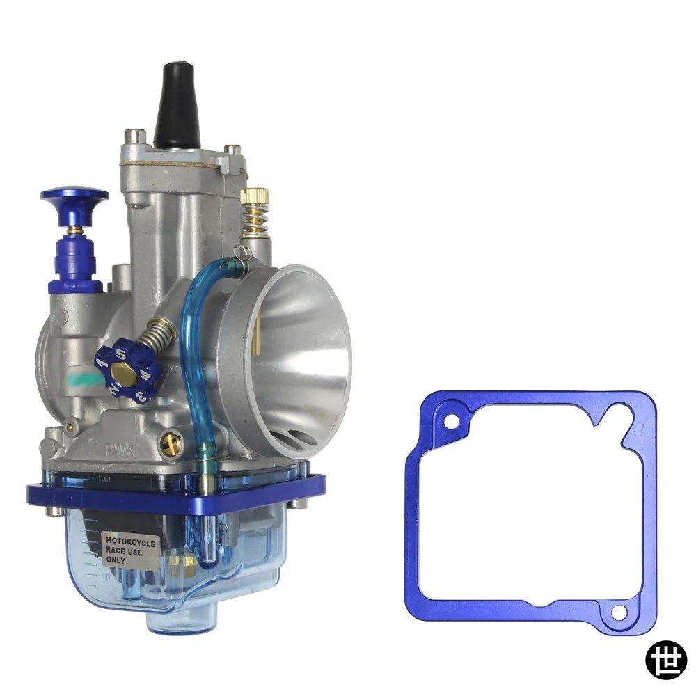 オートバイキャブレター OKO POWER JET PWK キャブレター 24 26 28 30 32 34 MM 2T 4T 青色クリアカバーボウル