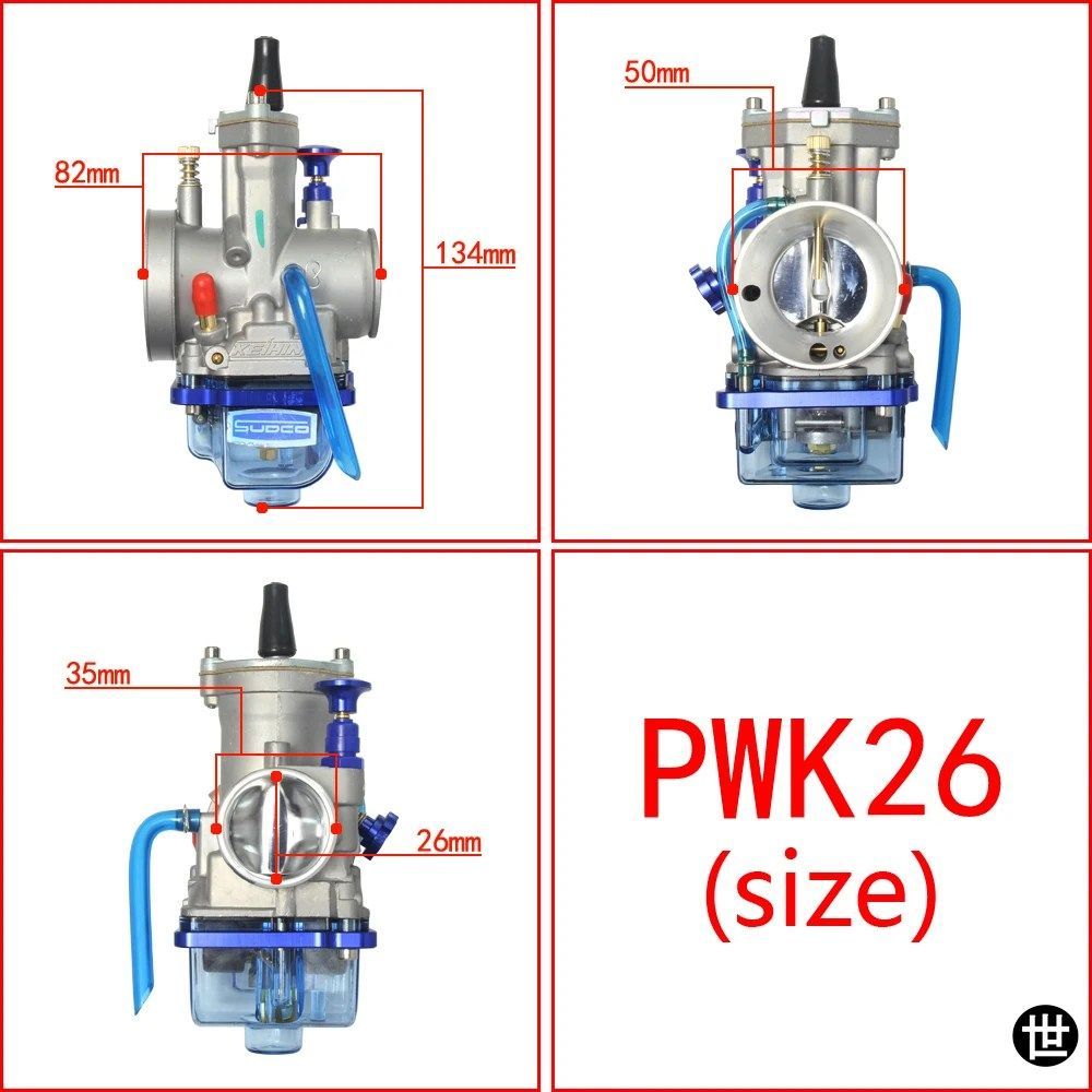 オートバイキャブレター OKO POWER JET PWK キャブレター 24 26 28 30 32 34 MM 2T 4T 青色クリアカバーボウル