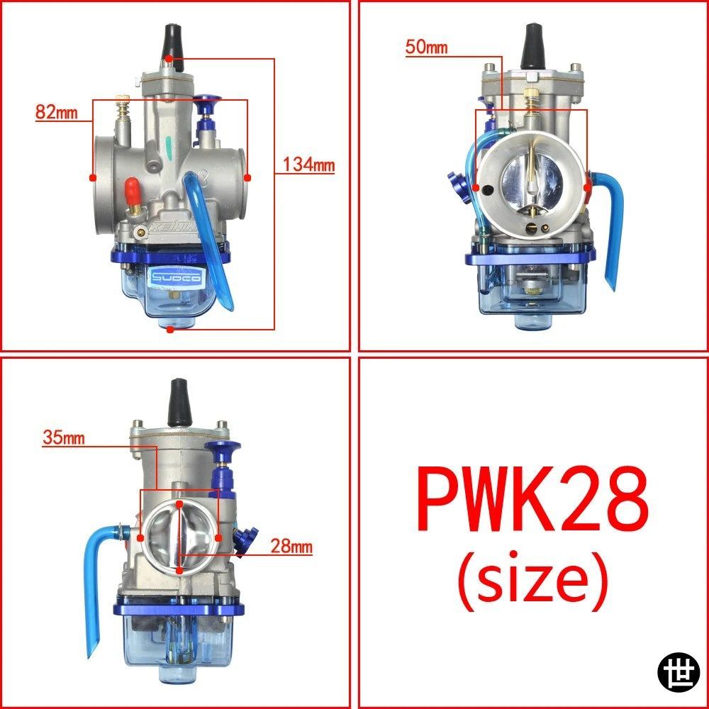 オートバイキャブレター OKO POWER JET PWK キャブレター 24 26 28 30 32 34 MM 2T 4T 青色クリアカバーボウル