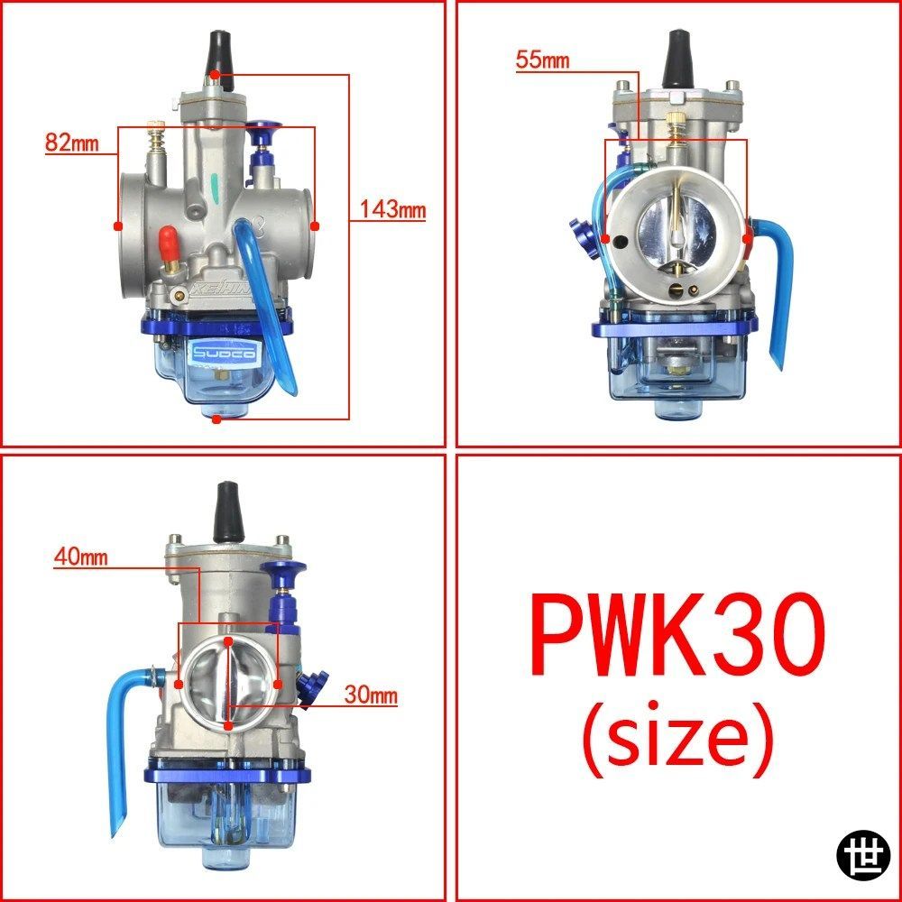オートバイキャブレター OKO POWER JET PWK キャブレター 24 26 28 30 32 34 MM 2T 4T 青色クリアカバーボウル
