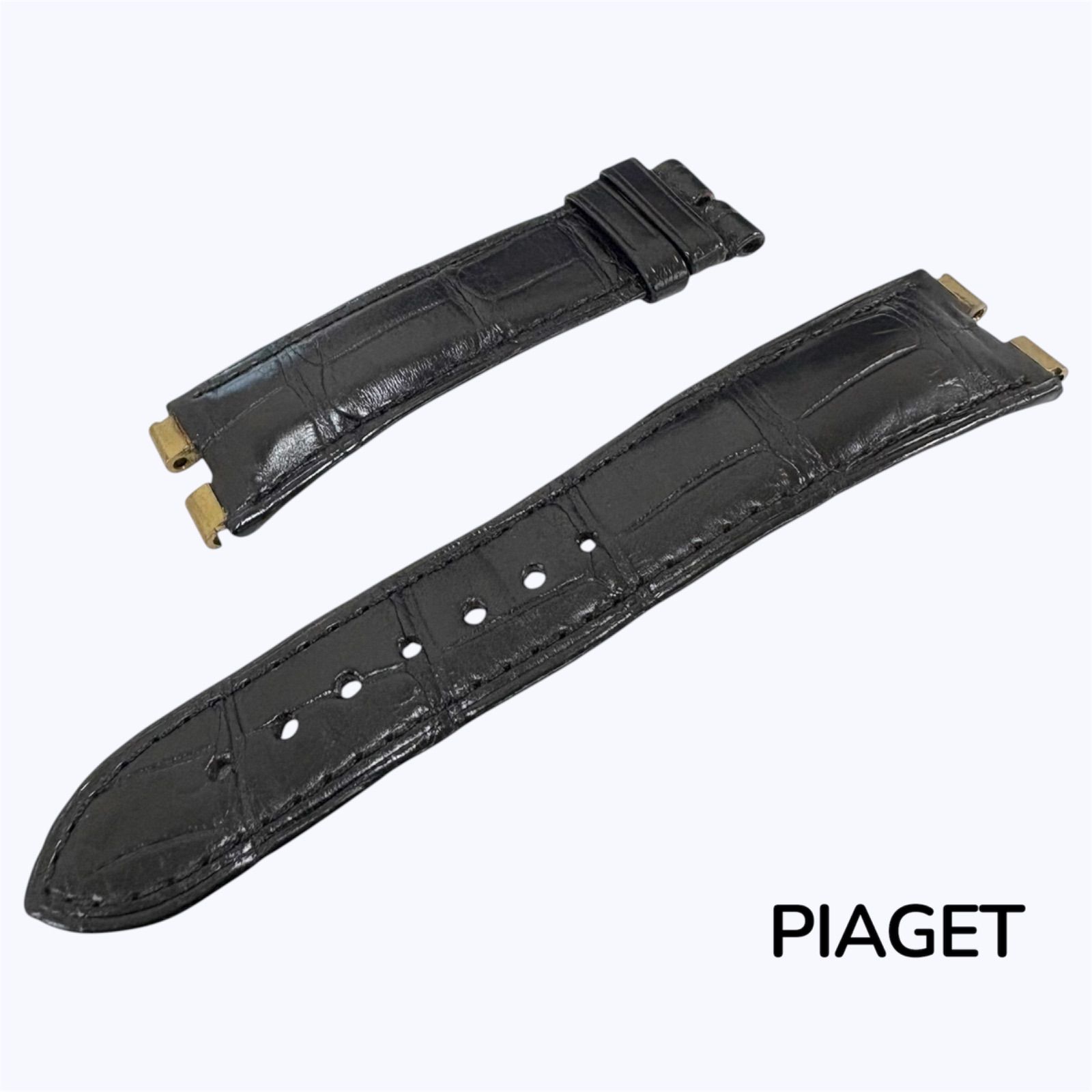 Piaget ピアジェ 純正ベルト 中古品】時計バンド PIAGET ピアジェ 純正 レザーベルト ブラック