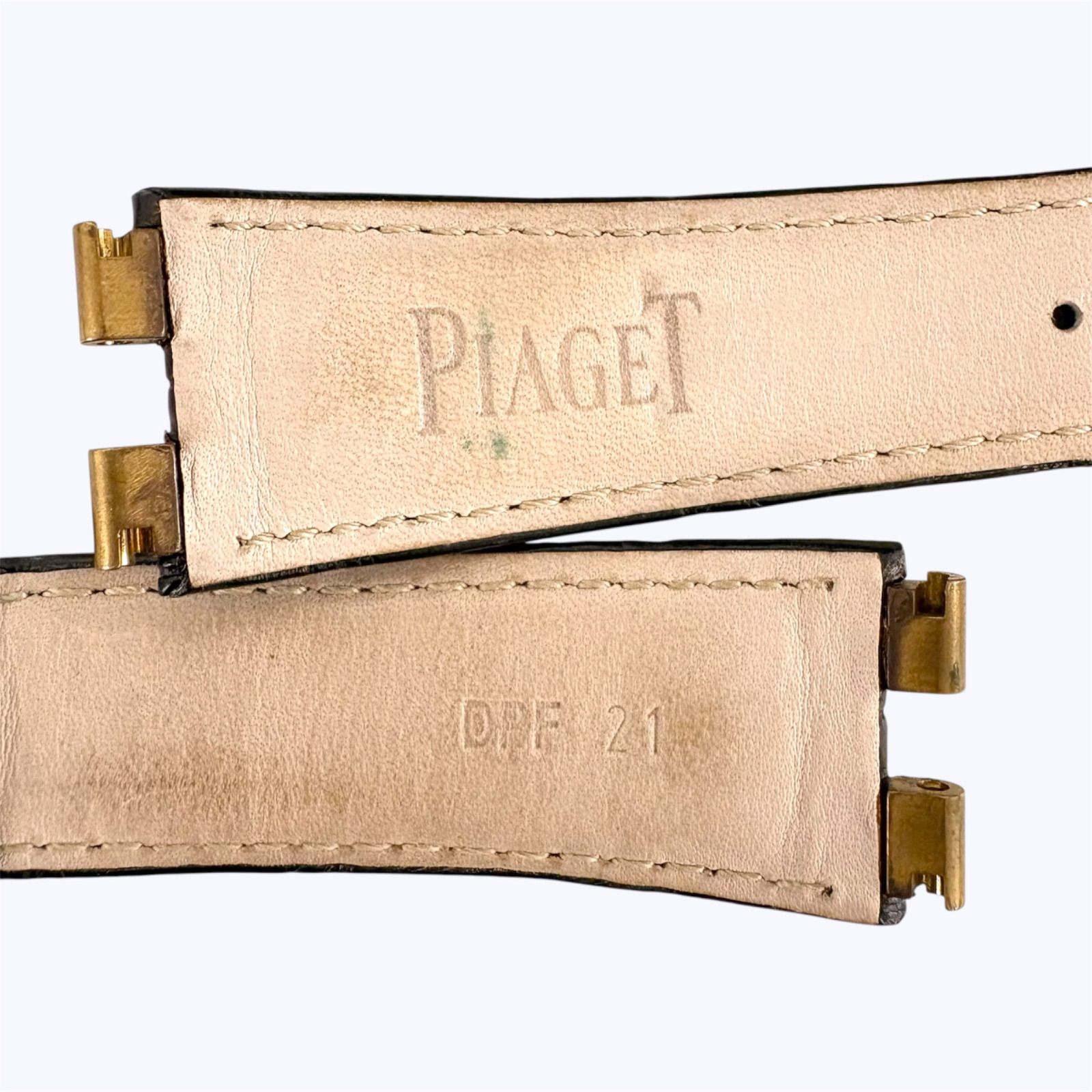 中古品】時計バンド PIAGET ピアジェ 純正 レザーベルト ブラック