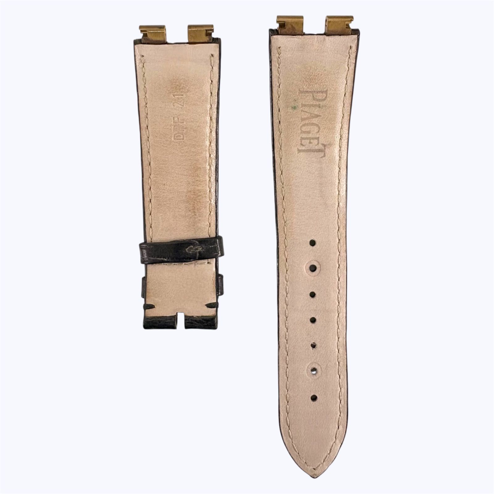 Piaget ピアジェ 純正ベルト 中古品】時計バンド PIAGET ピアジェ 純正 レザーベルト ブラック