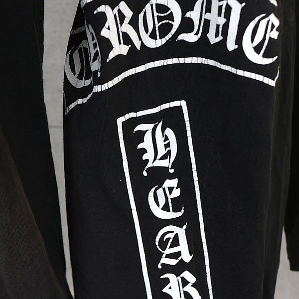 CHROME HEARTS 銀座店 クロムハーツ オールド Tバー 袖マルチプリント ロンT 長袖 メンズ size:M 黒 103443