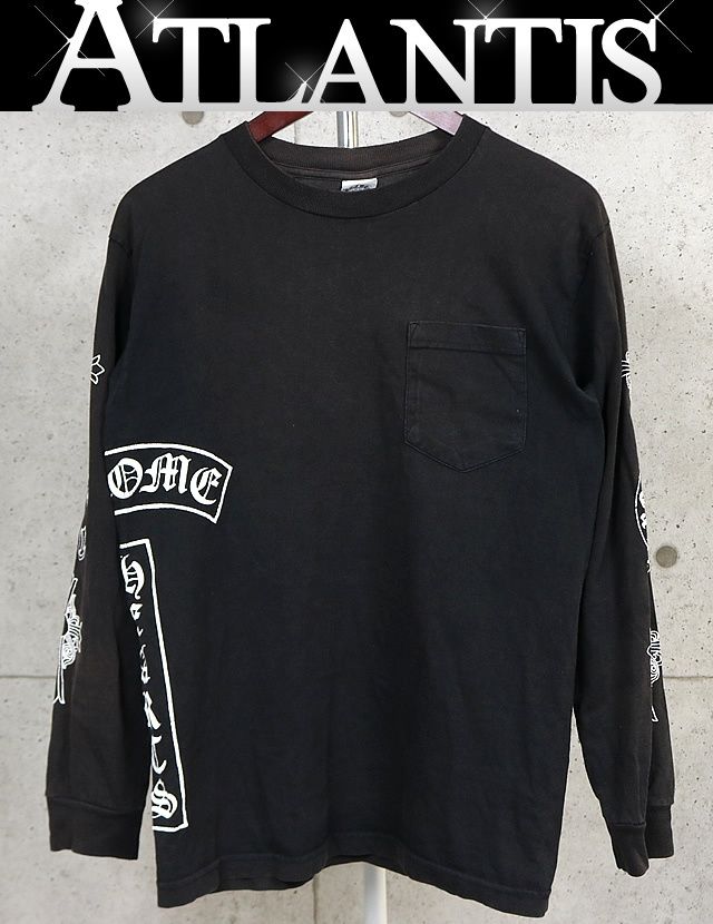 CHROME HEARTS 銀座店 クロムハーツ オールド Tバー 袖マルチプリント ロンT 長袖 メンズ size:M 黒 103443