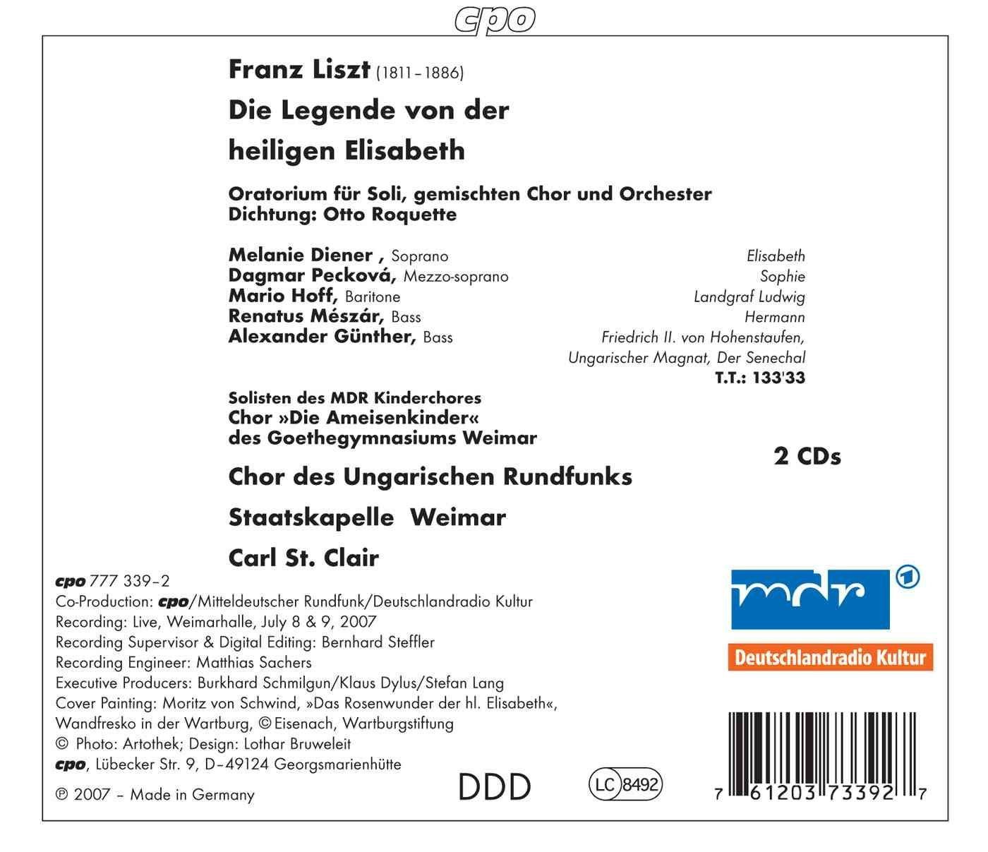 【CD】リスト:聖エリザベートの物語(Liszt:Die Legende von der heiligen Elisabeth) 8,371円