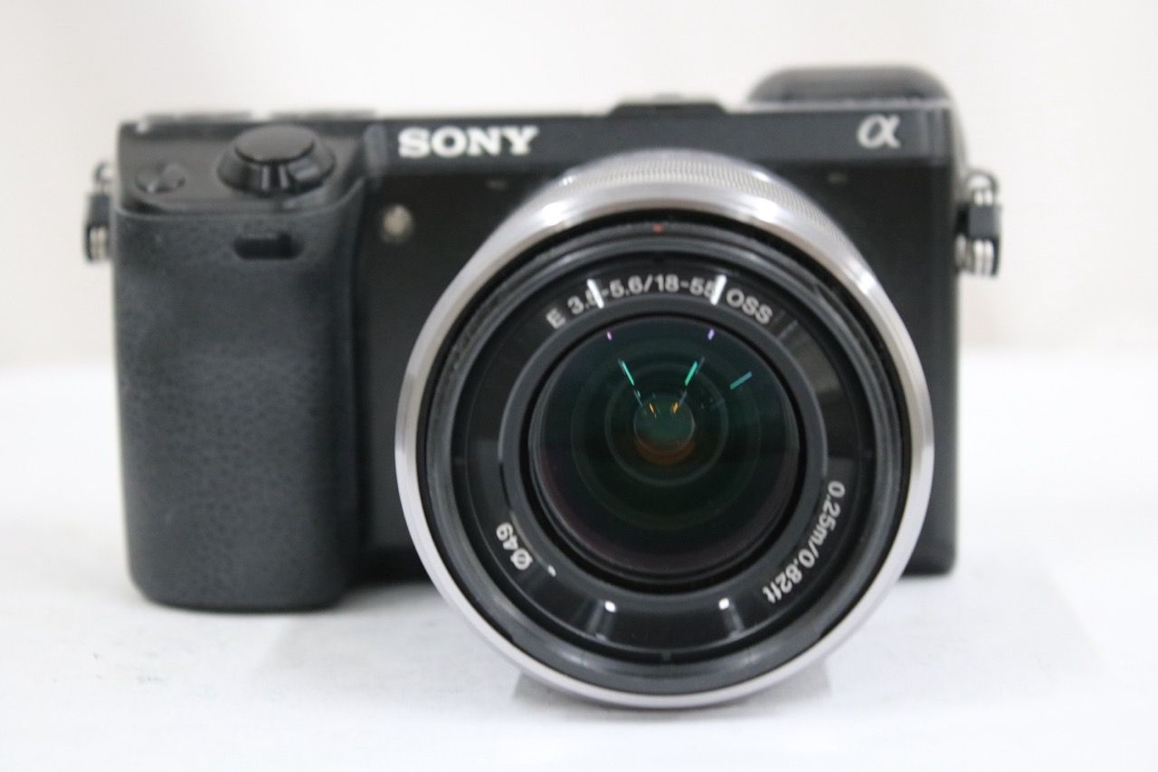 【返品保証】 【シャッター回数5回】ソニー Sony α NEX-7 ブラック E 18-55mm F3.5-5.6 OSS ミラーレス一眼 e12362